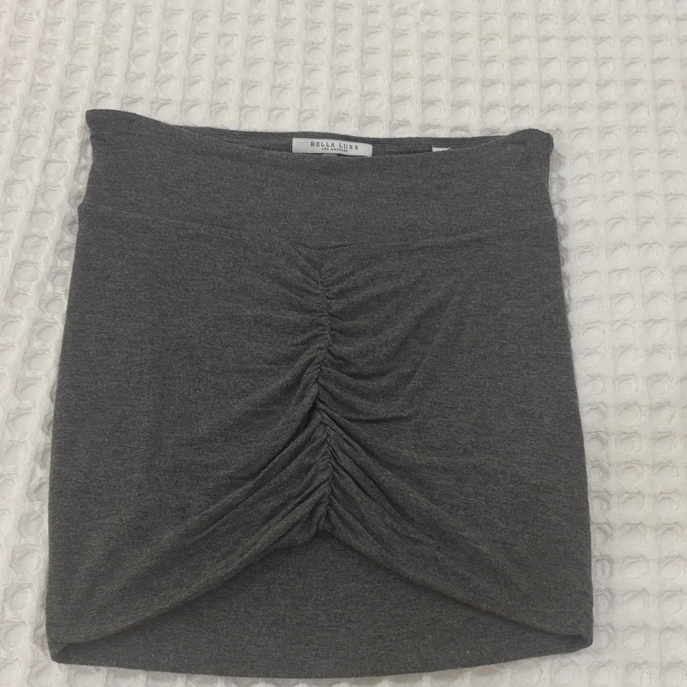 Bella Luxx Charcoal Ruched Pencil Skirt